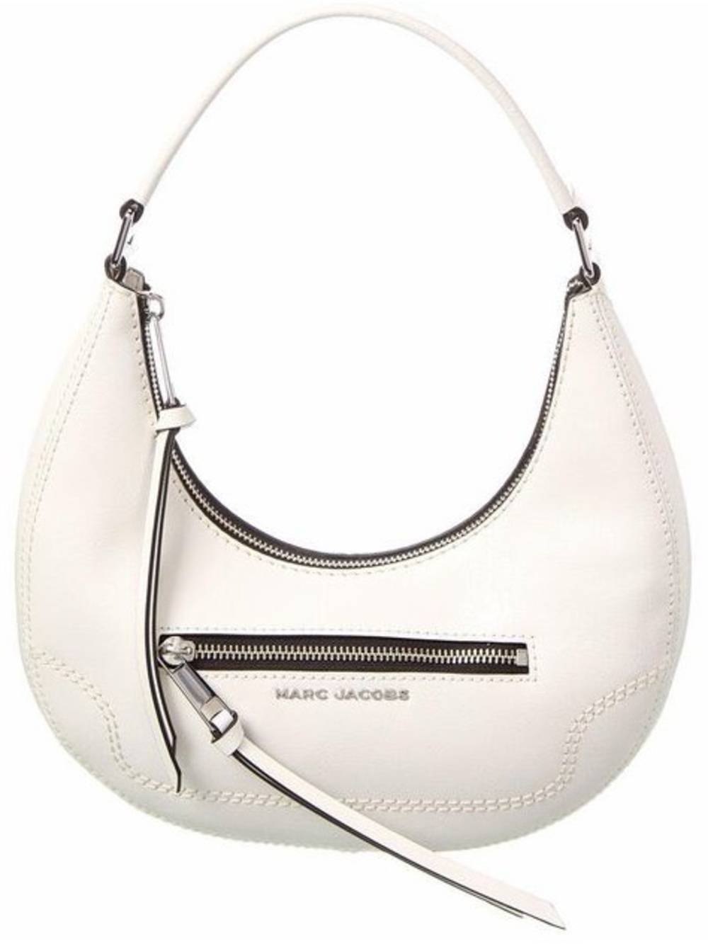 Marc Jacobs Small Crinkle Cruiser Crescent Bag in Cotton/White